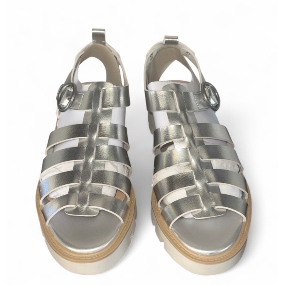 Sonoma Goods For Life Silver Metallic Fisherman Platform Lug Sole Sandals 7.5